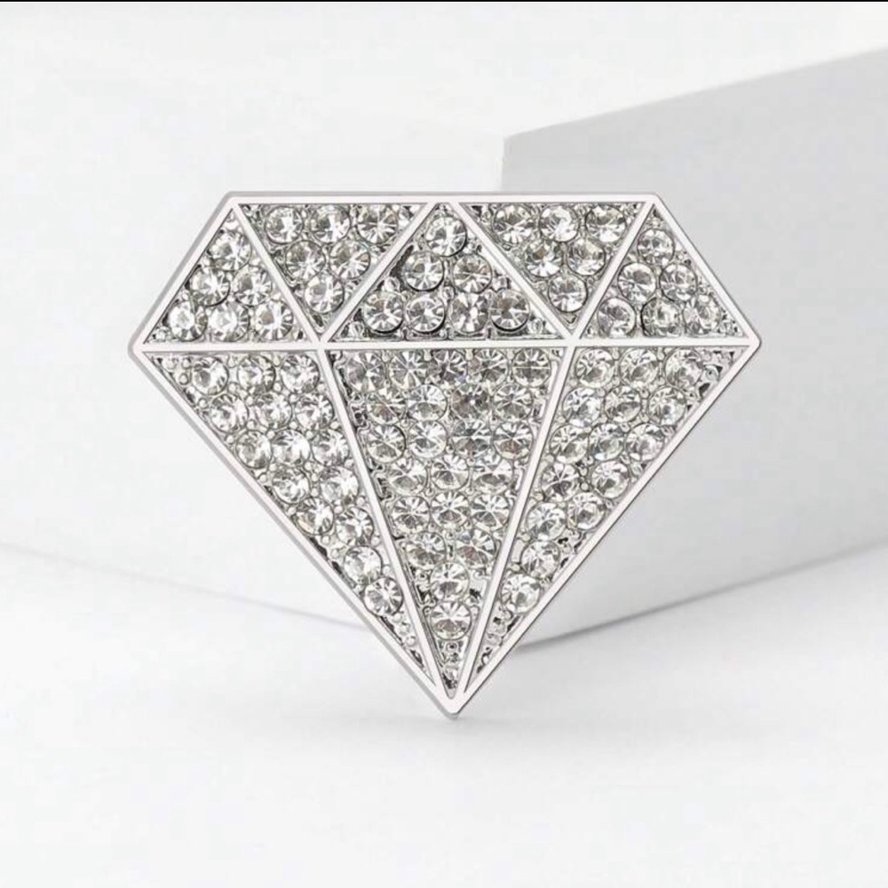 Sparkling Silver Crystal Brooch